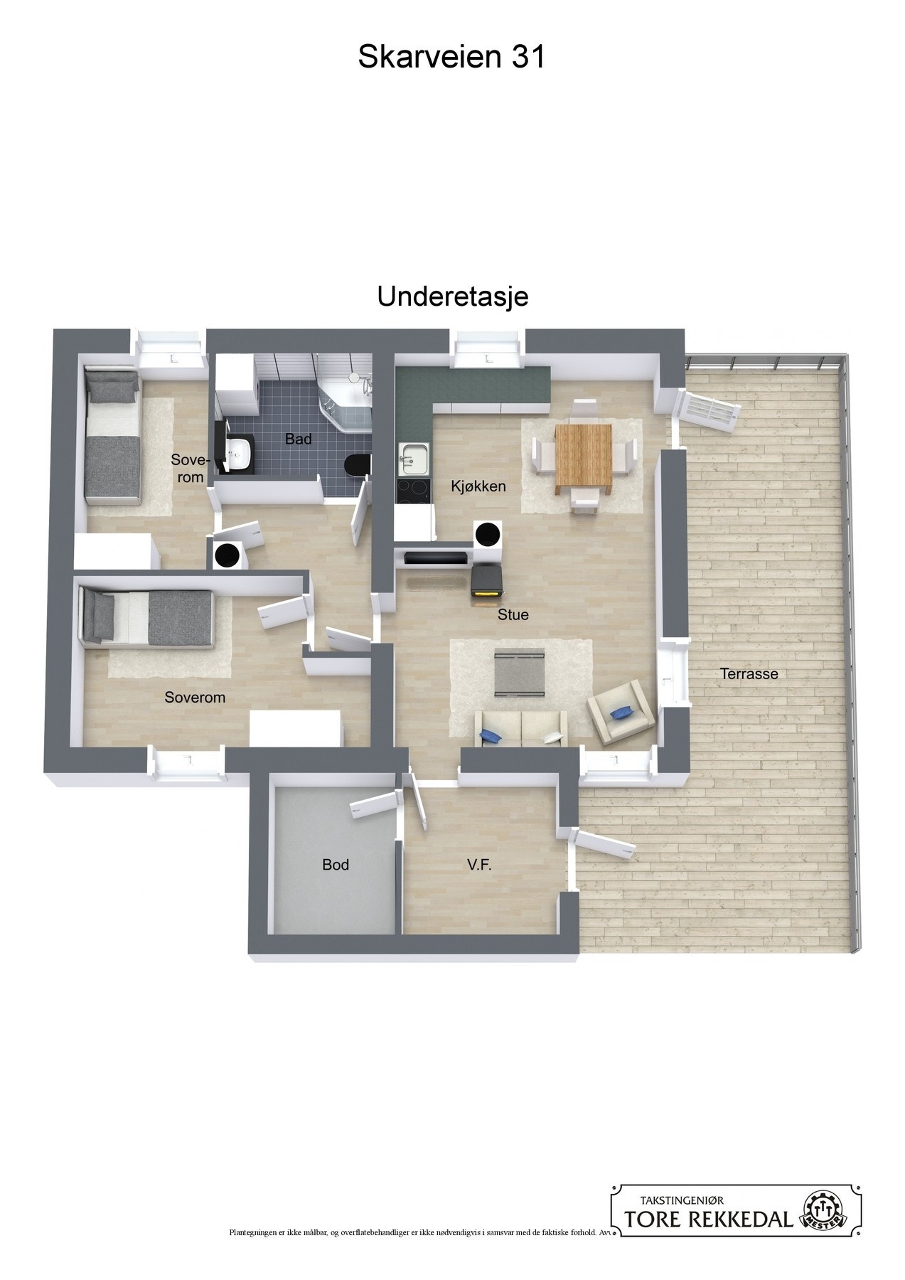 Plantegning over leilighet i underetasje Galleribilde