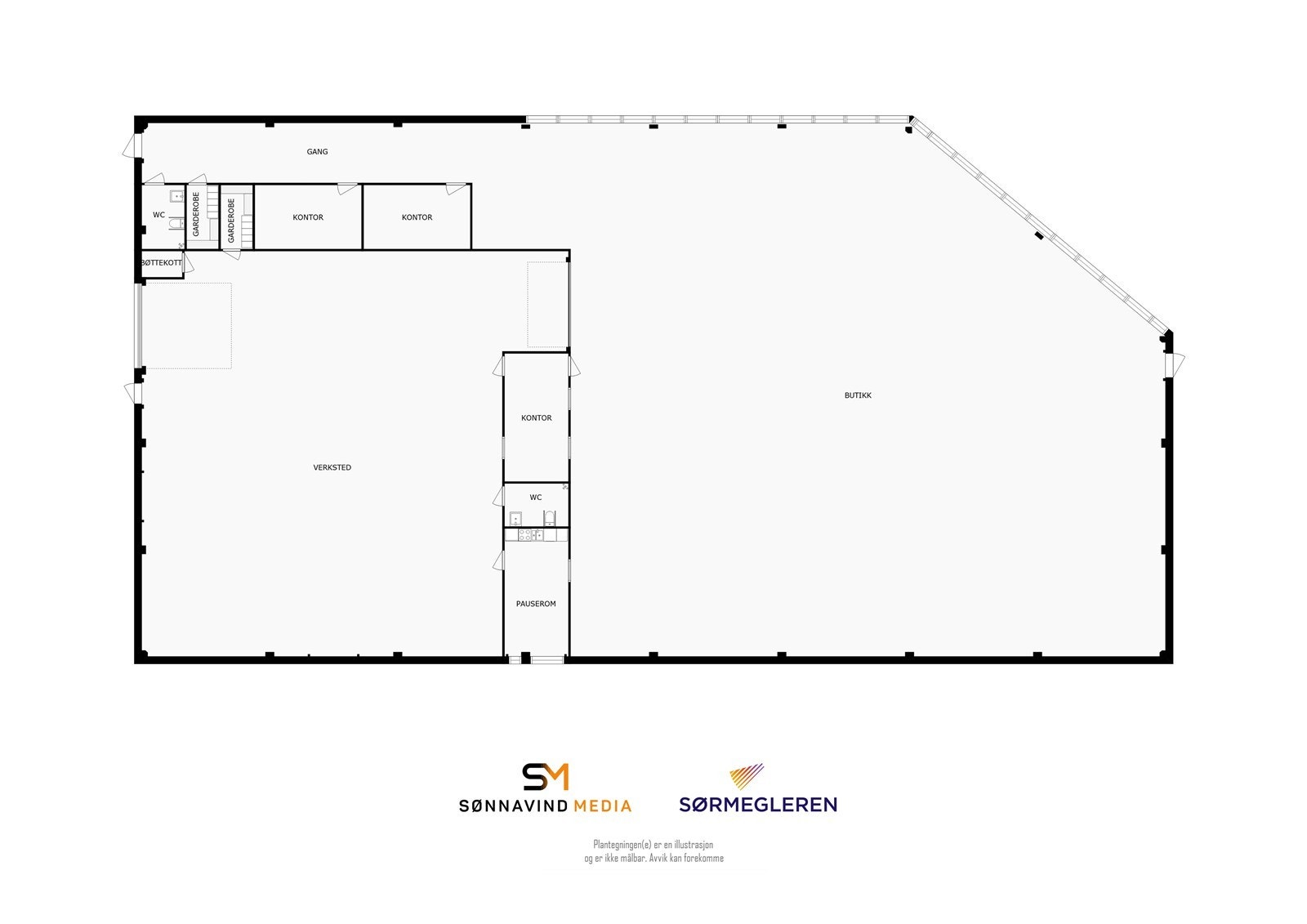 Planløsning butikk/verksted Galleribilde