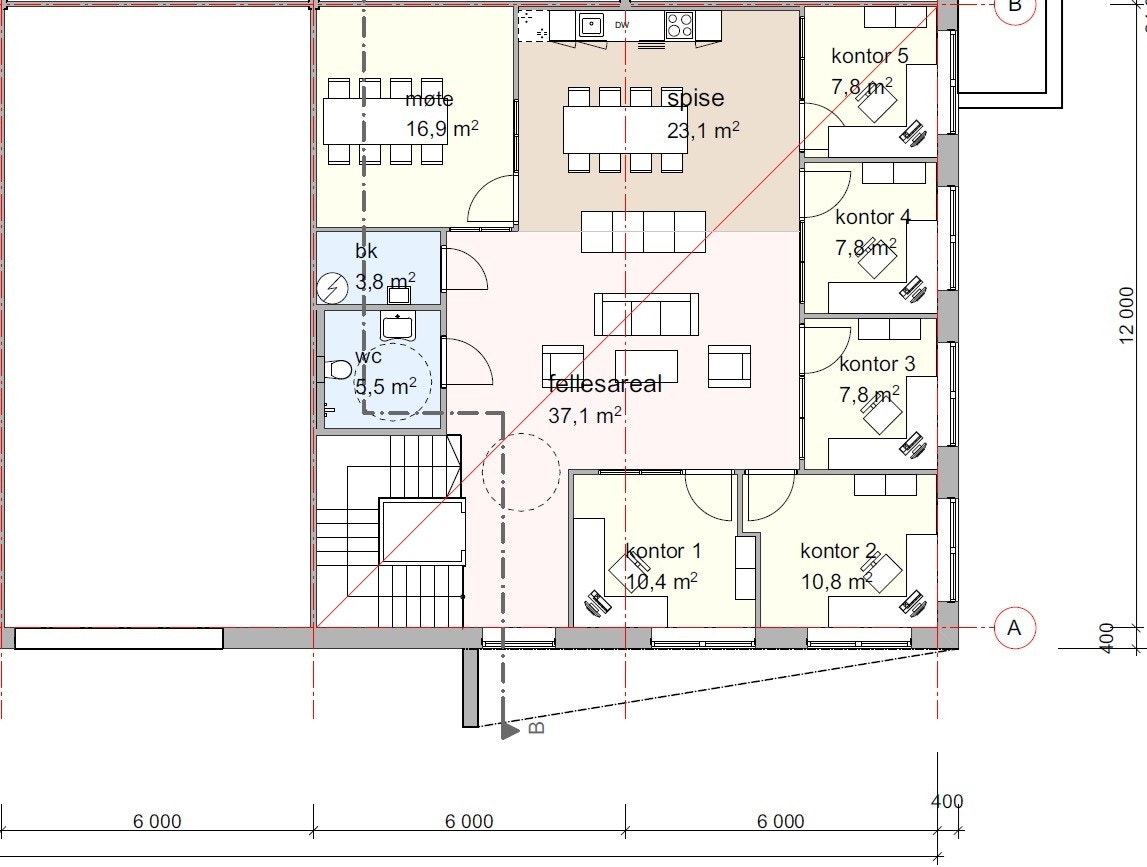 Forslag for kontorløsning. Galleribilde