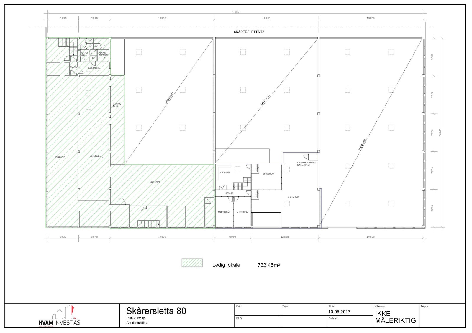 Areal merket med grønt Galleribilde