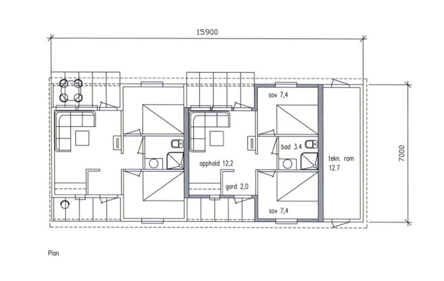 Grimstad Vertshus plan leilighetsbygg Galleribilde