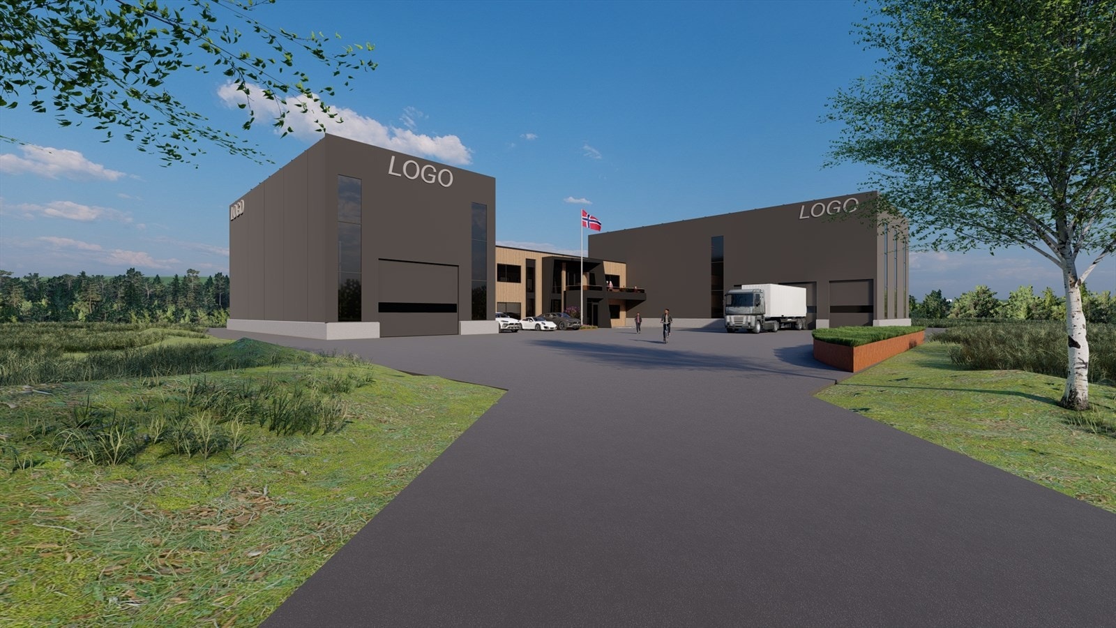 På tomten kan det bygges et eller to bygg om ønskelig. Galleribilde