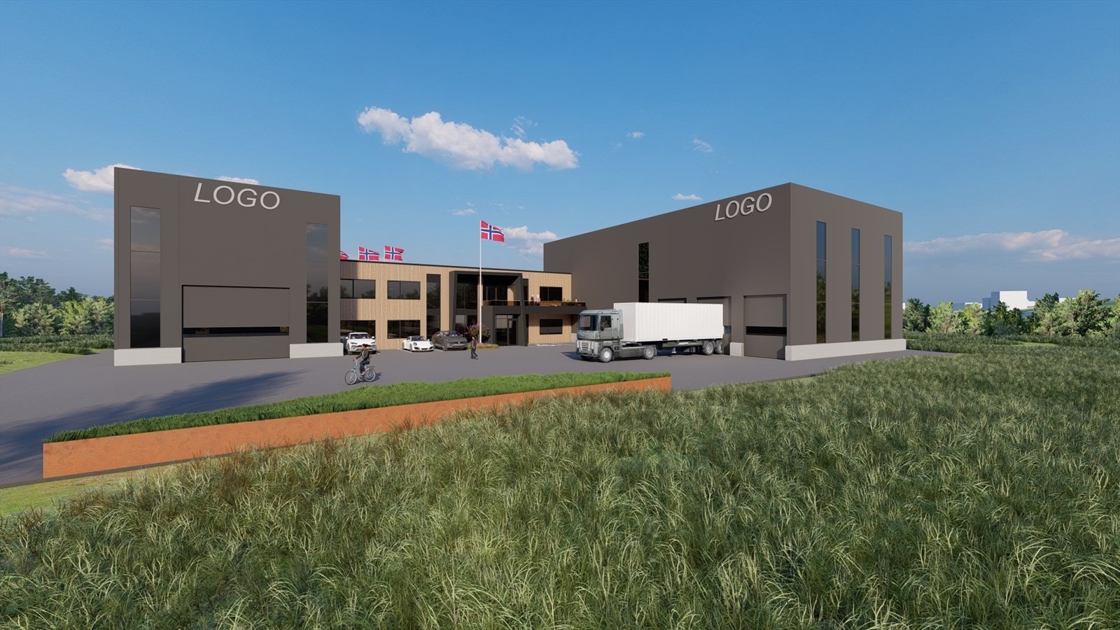 Forslag med flere næringsbygg Galleribilde