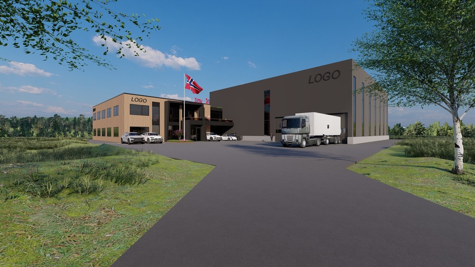 Eier besitter meget god kompetanse både innenfor arkitektur og byggutforming på det fremste av bygging av næringsbygg idag. Galleribilde