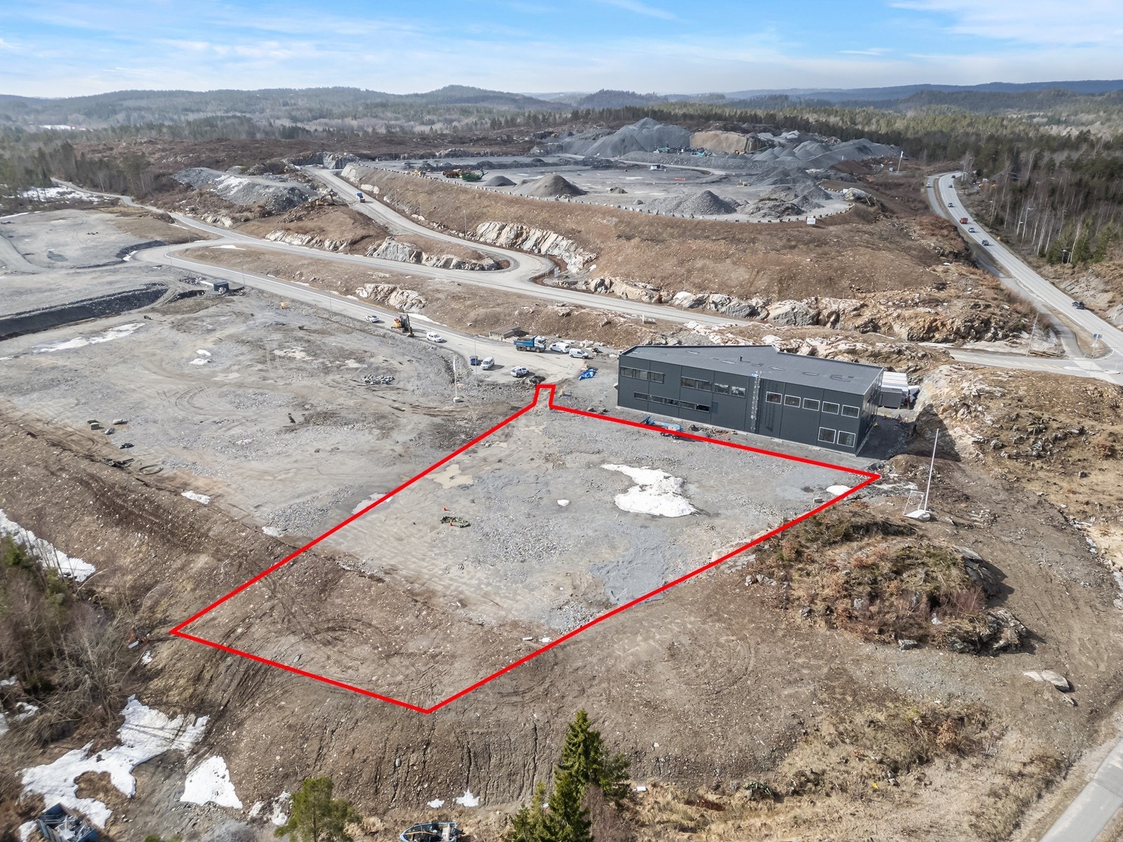 Oversikt over tomt med grenser Galleribilde