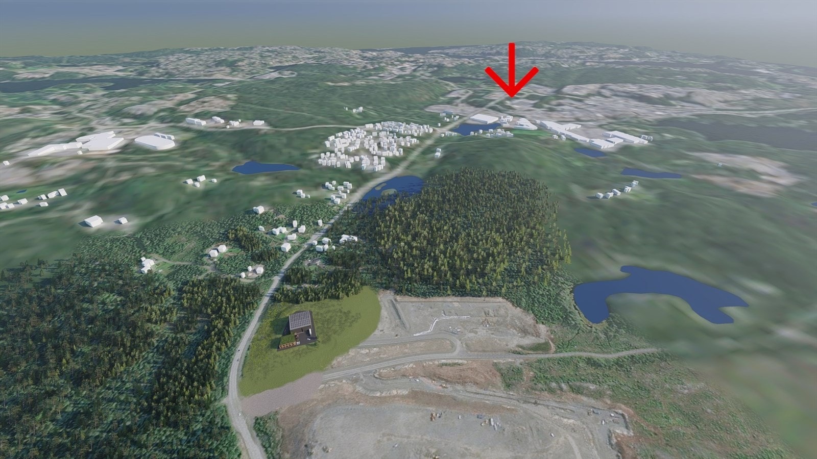 Området ligger kun 8 km på god vei/motorvei fra Morrow. Området har også kort avstand til handelsområdet på Stoa. (se pil) Galleribilde