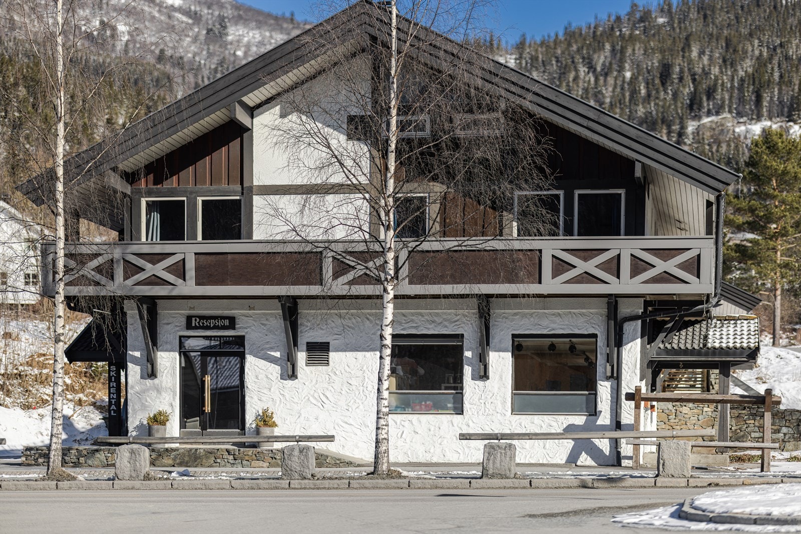 Solsiden i Hemsedal sentrum. Galleribilde