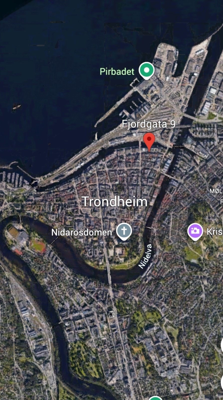 Kart som viser beliggenhet i sentrum Galleribilde