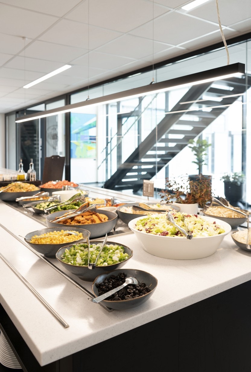 Nyt deilig lunsj i SPIR 37 - ny den personalrestauranten i nabobygget. Galleribilde