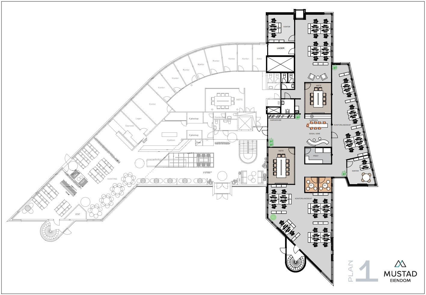 Plantegning Lilleakerveien 10, 1. etg. Galleribilde