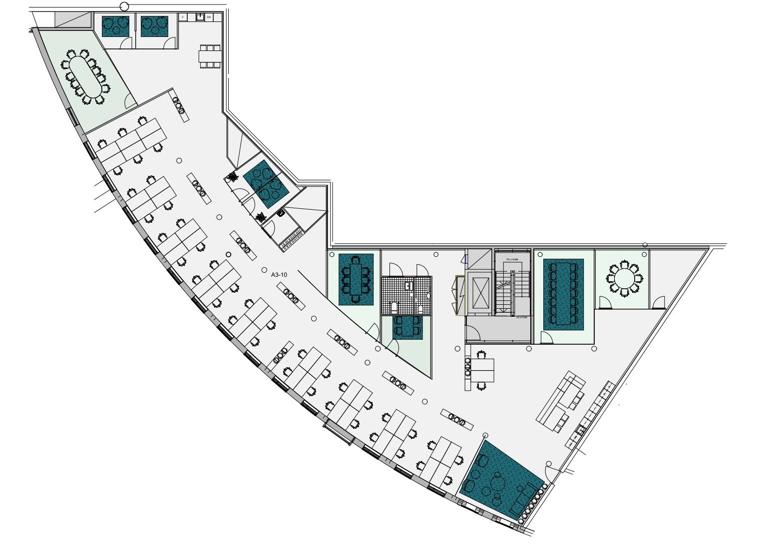 Planskisse plan 3 - 755 kvm. Galleribilde