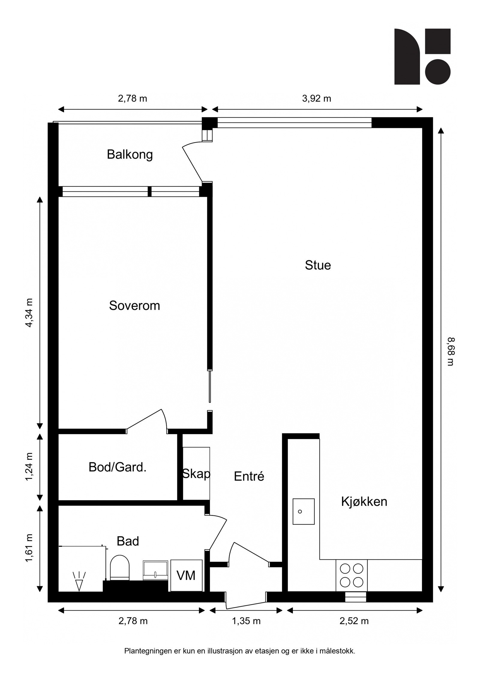 Plantegning 4. etasje Galleribilde