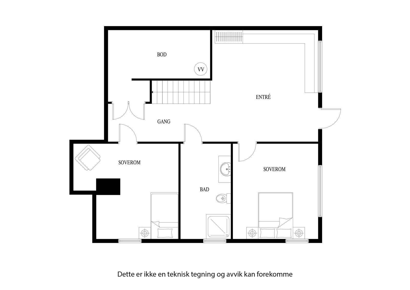 Plantegning 1. etasje Galleribilde