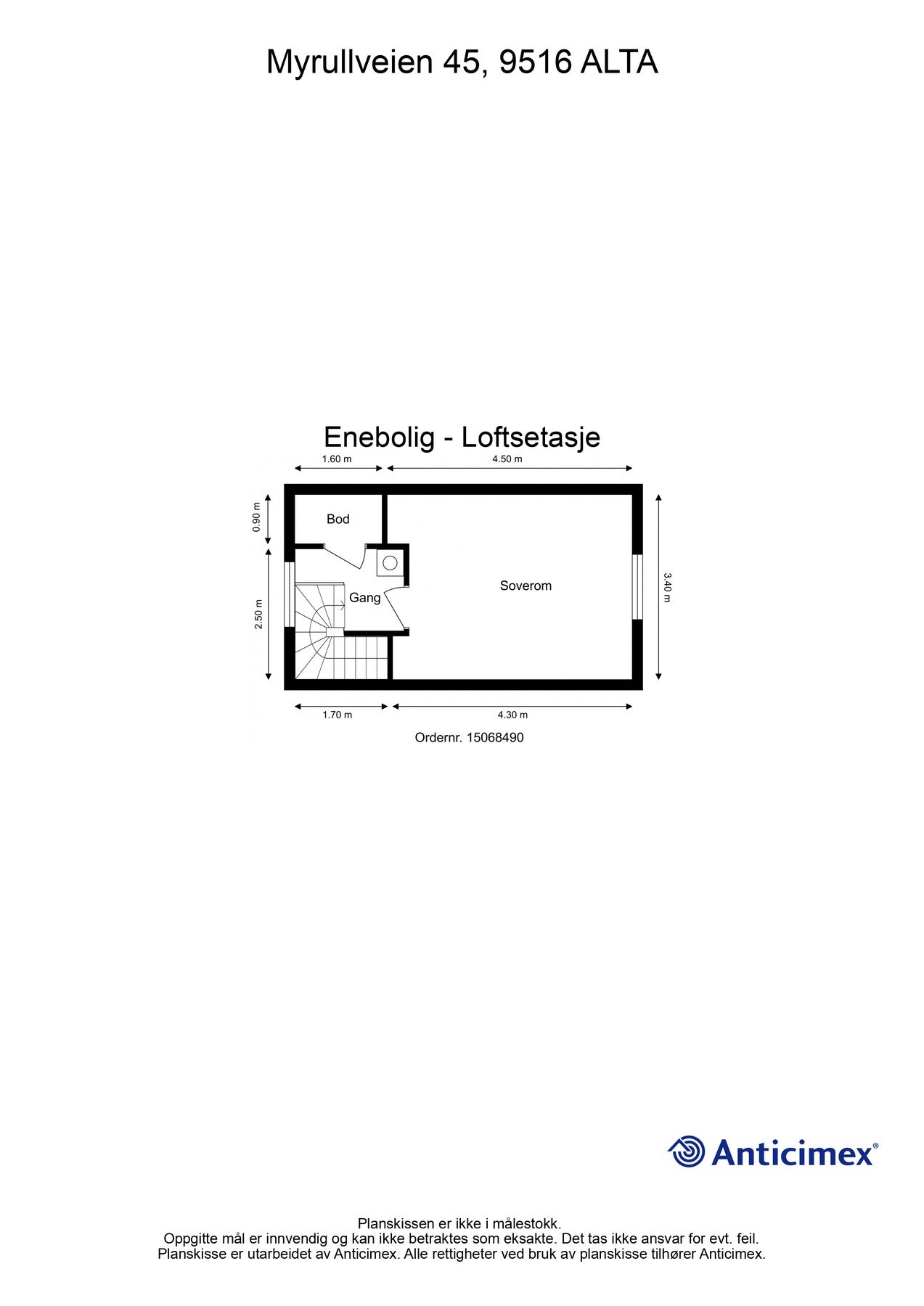 Plantegning loftsetasje. Galleribilde