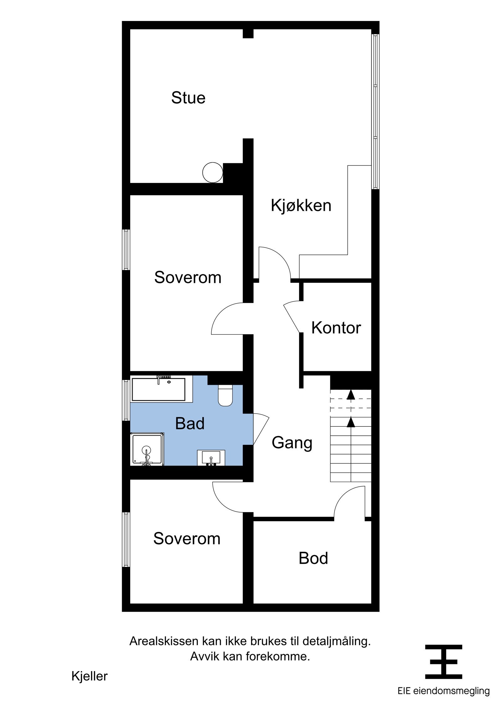 Alternativ plantegning av underetasjen Galleribilde