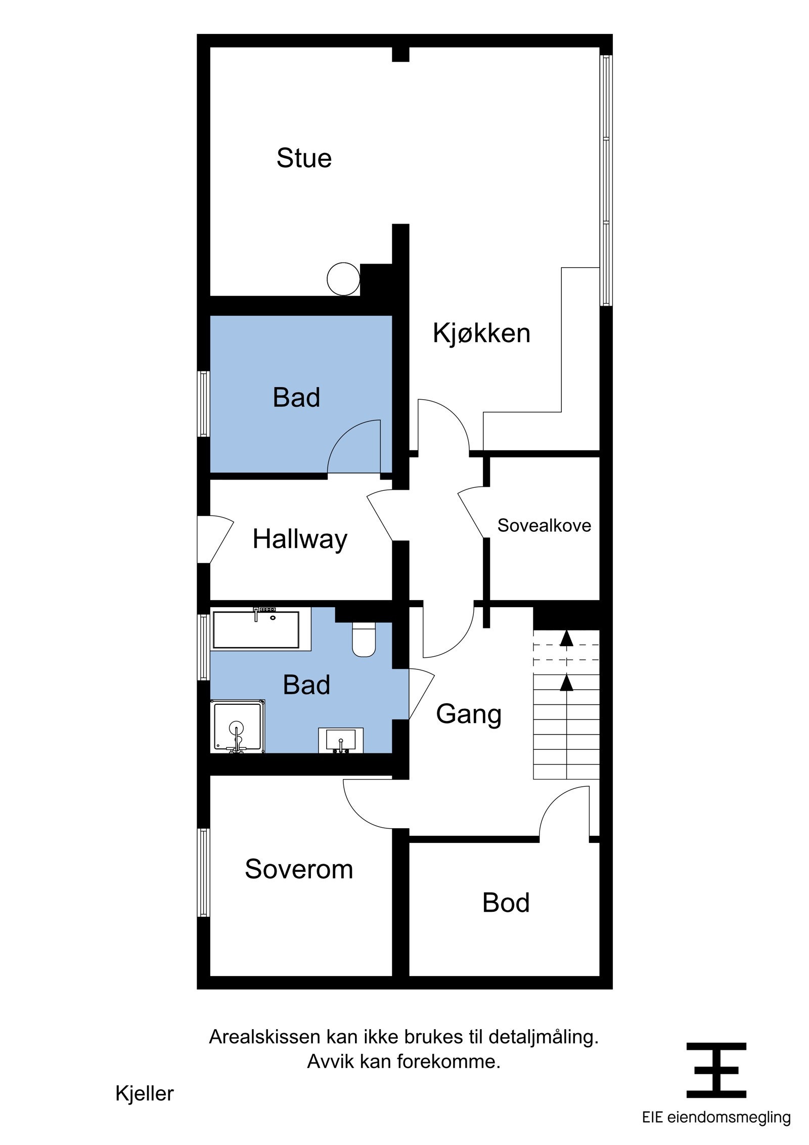Alternativ nummer 2 plantegning av underetasje Galleribilde
