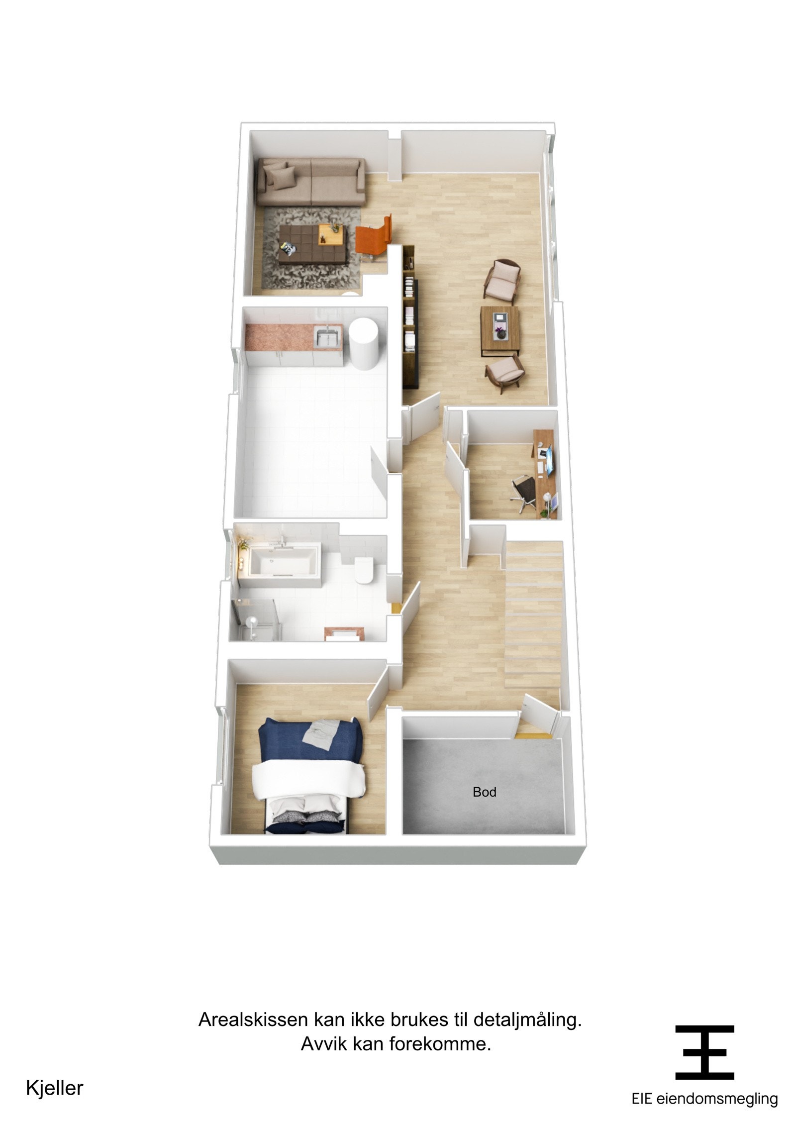 Plantegning 3D U. etasje Galleribilde