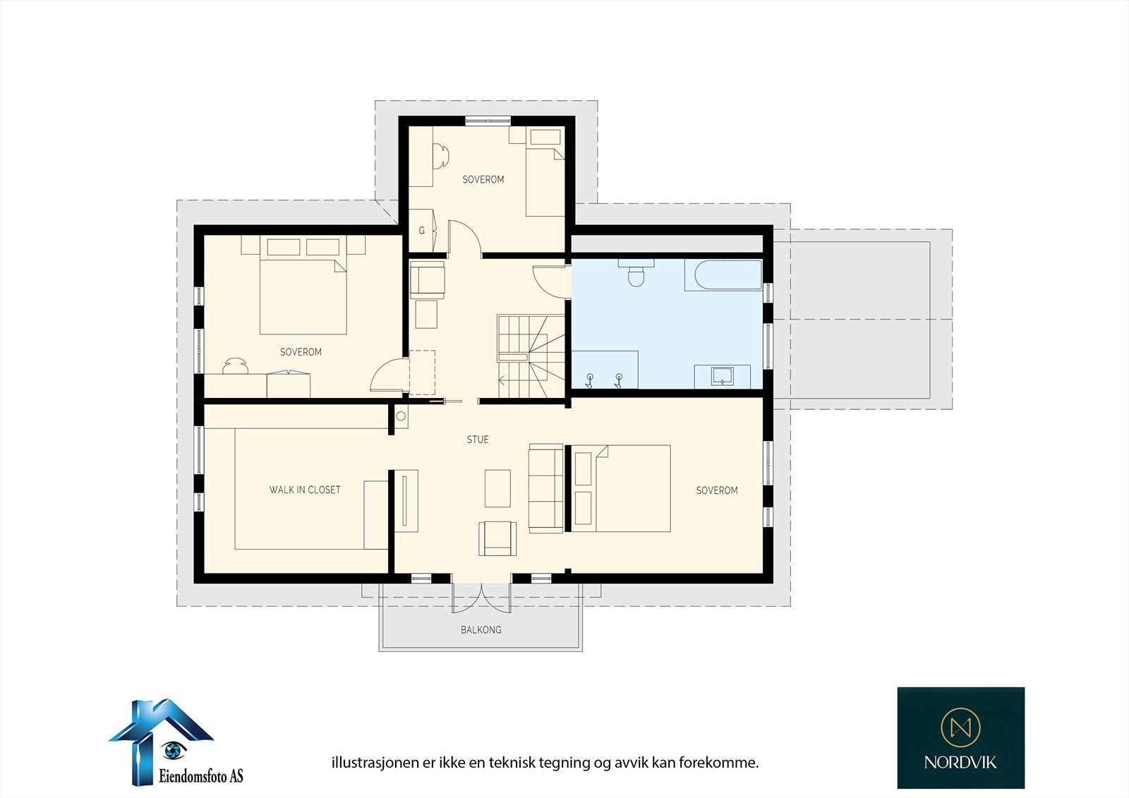 Presentasjon 2. etasje - planskisse med dagens løsning Galleribilde