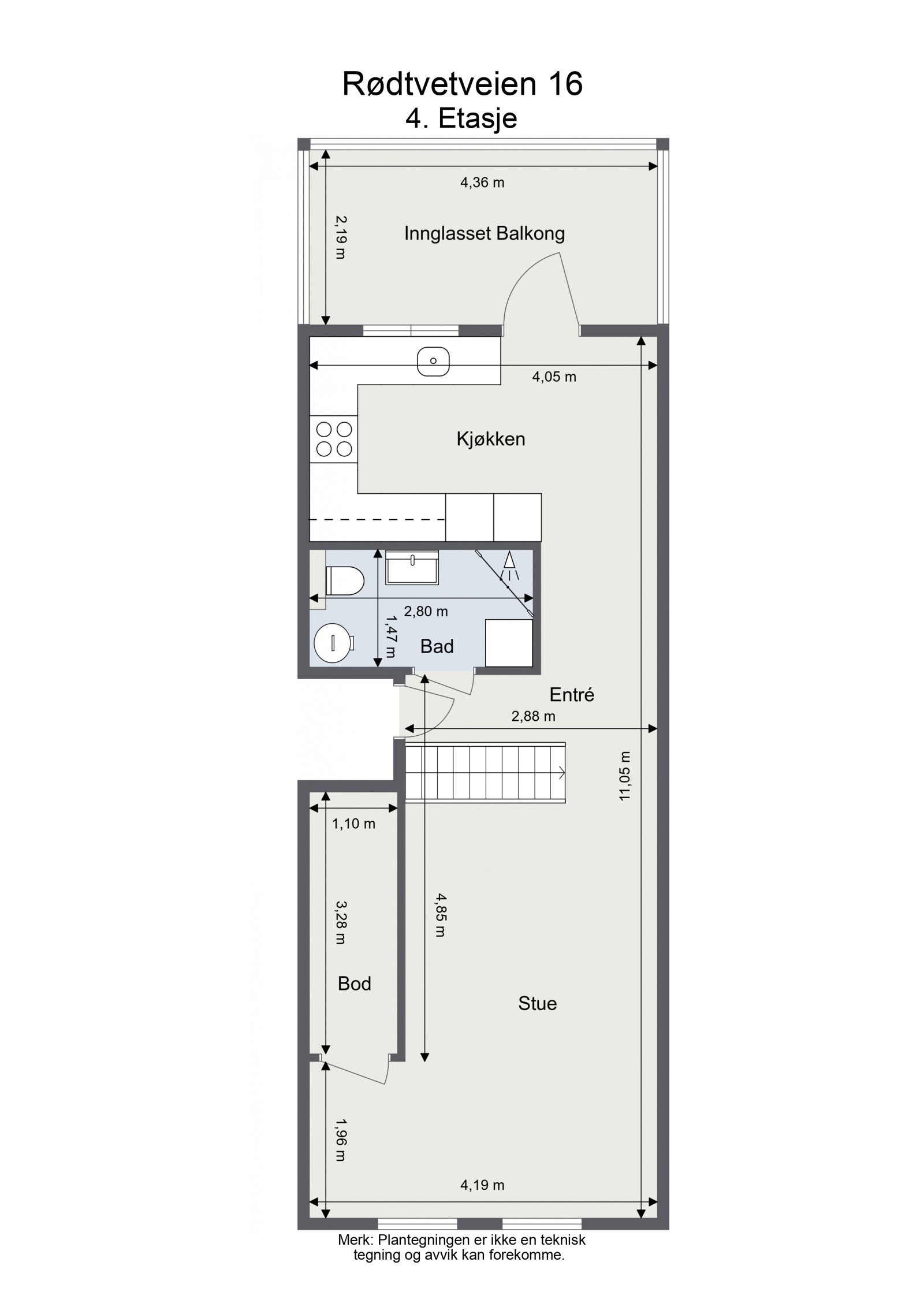 4. Etasje - 2D Floor Plan Galleribilde