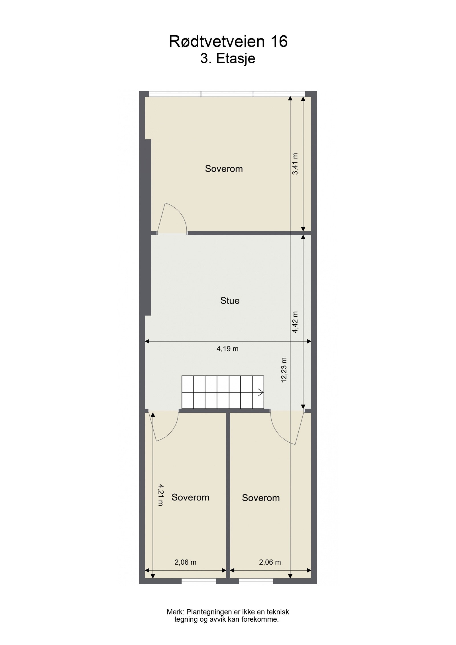 3. Etasje - 2D Floor Plan Galleribilde