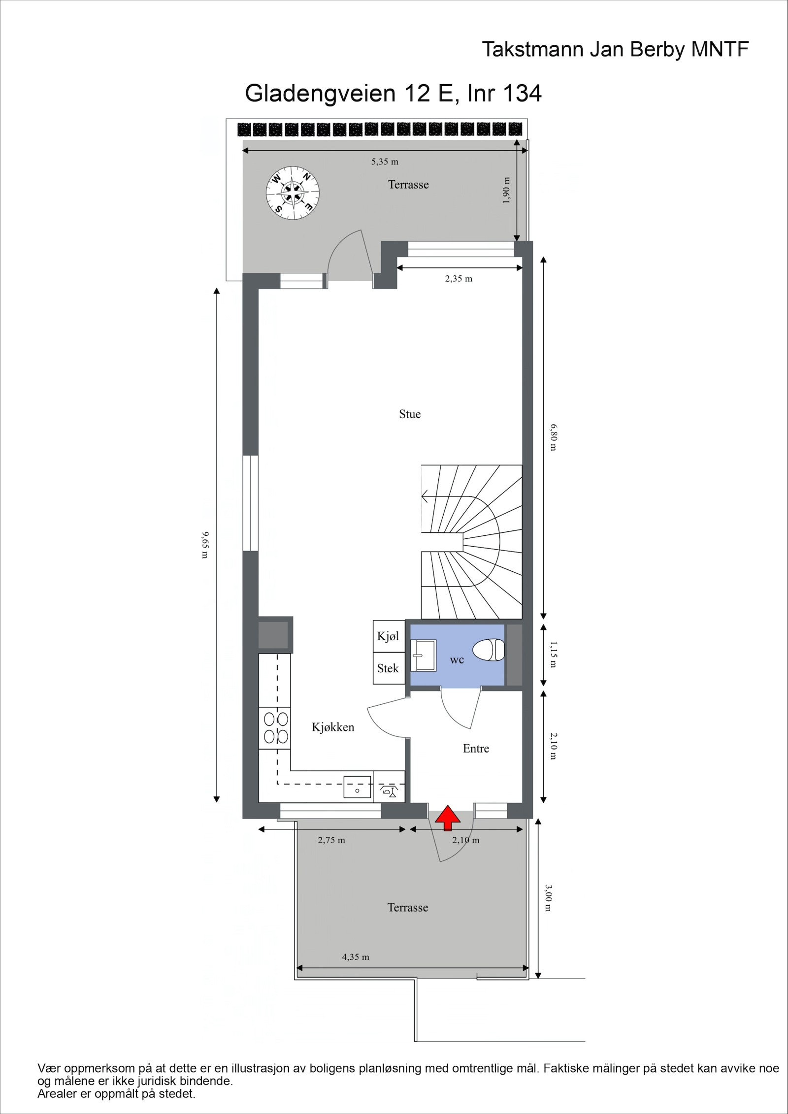 Plantegning 1. etasje Galleribilde
