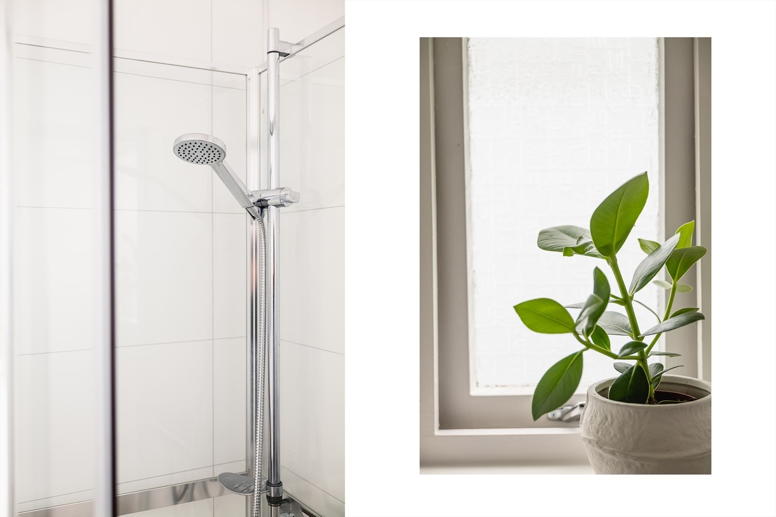 - Badet er innredet med dusjkabinett, gulvstående toalett og servant i baderomsmøbel - Galleribilde