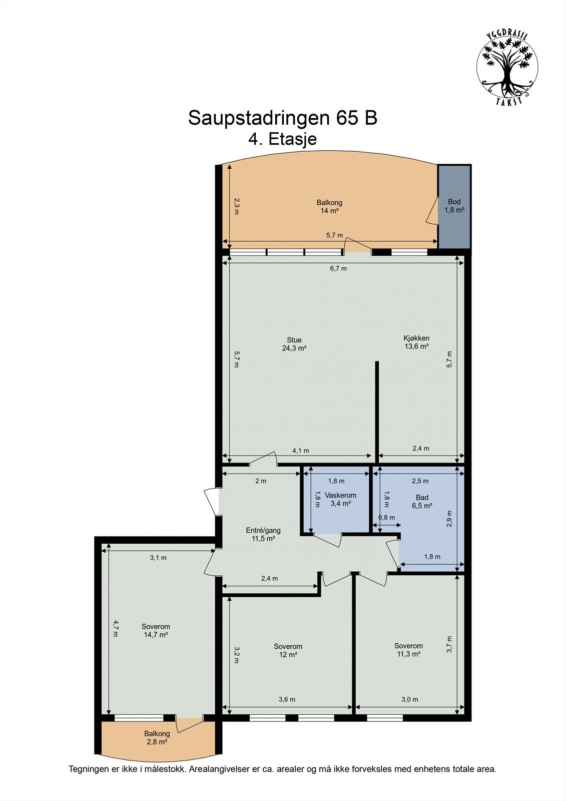 Planskisse 4. etasje Galleribilde