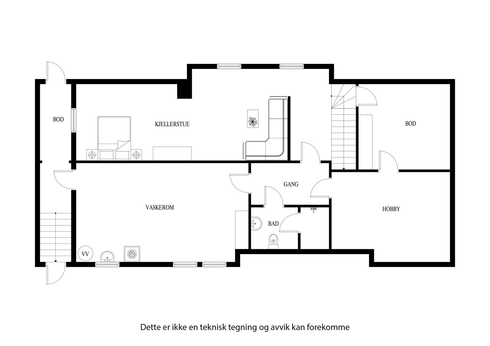 Planløsning kjeller Galleribilde