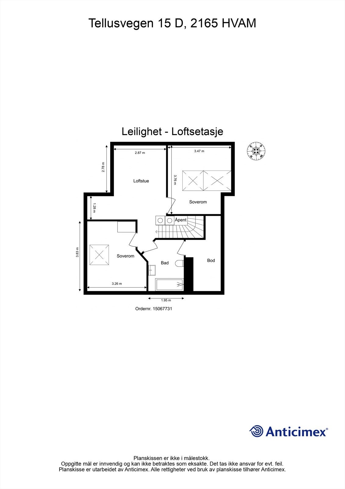 Plantegning loftetasje. Galleribilde