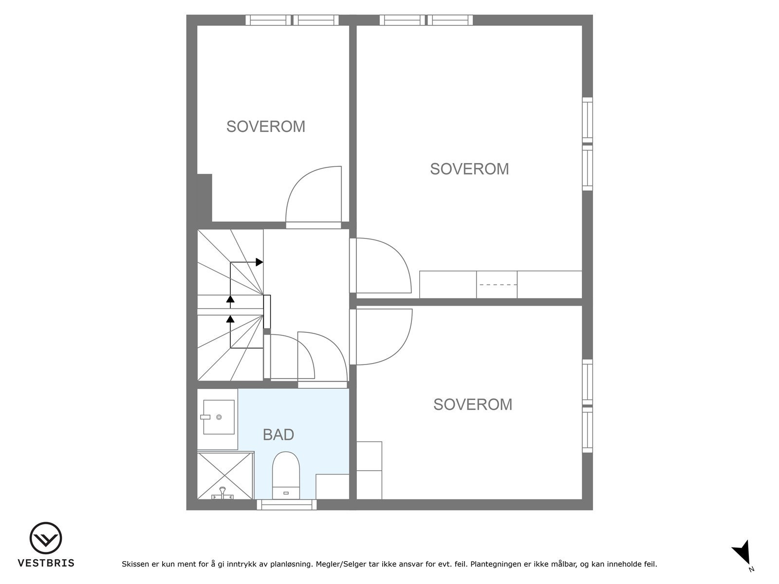 Plantegning av andre etasje. Galleribilde
