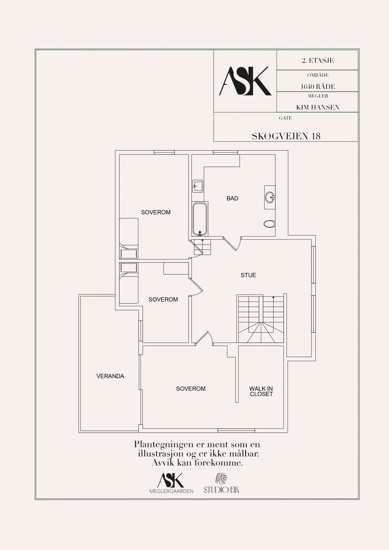 Plantegning 2. etasje - boligens privatedel Galleribilde