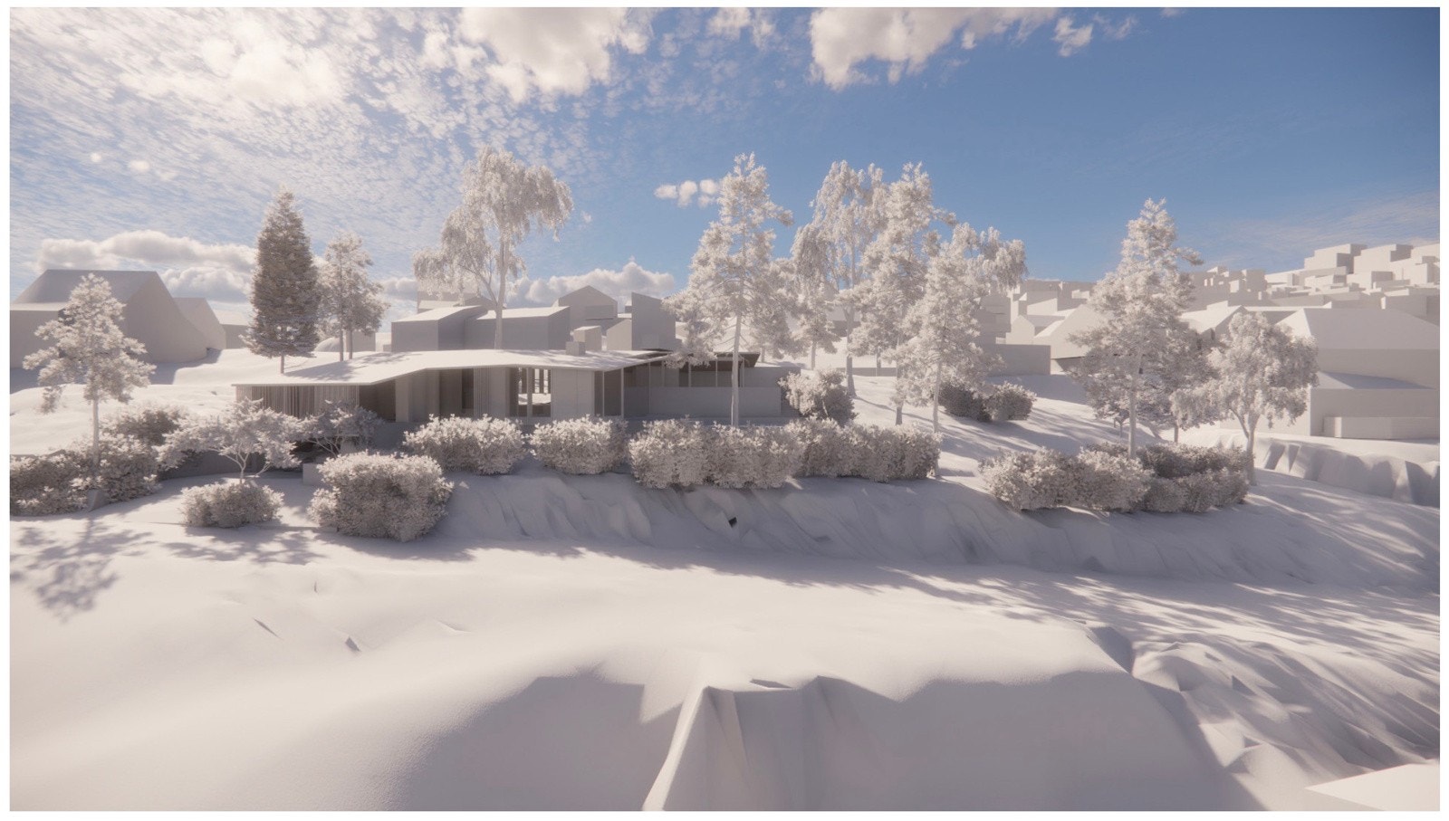 Godkjent rammetillatelse for oppføring av en enebolig tegnet av Lund Hagem Arkitekter Galleribilde