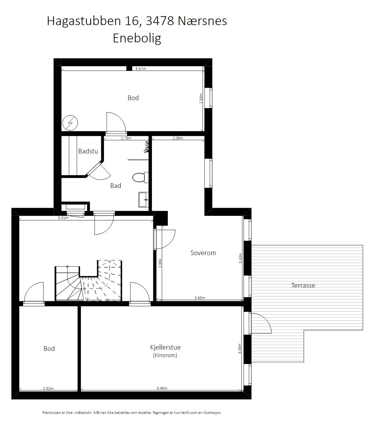 Plantegning kjeller. Galleribilde