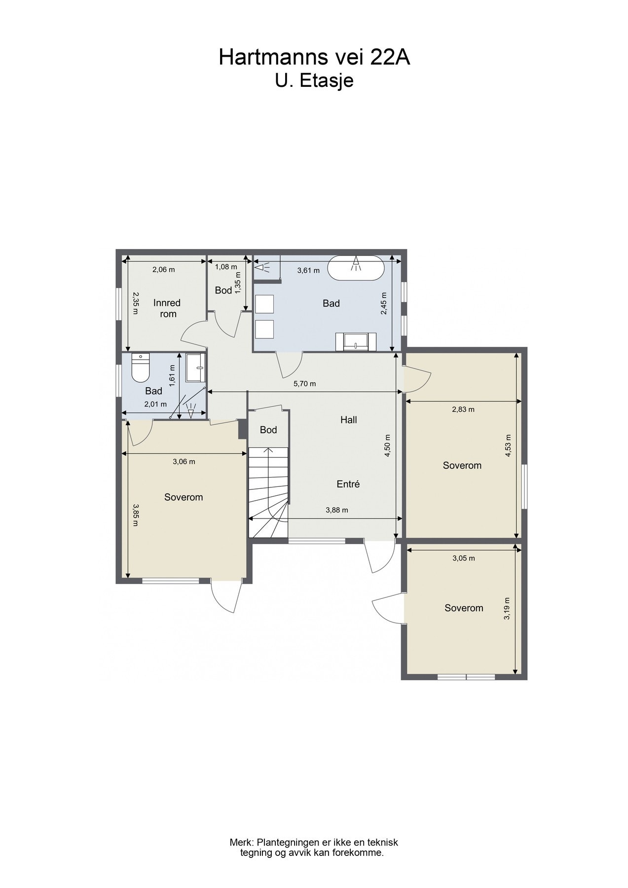 Planløsning underetasje. Galleribilde