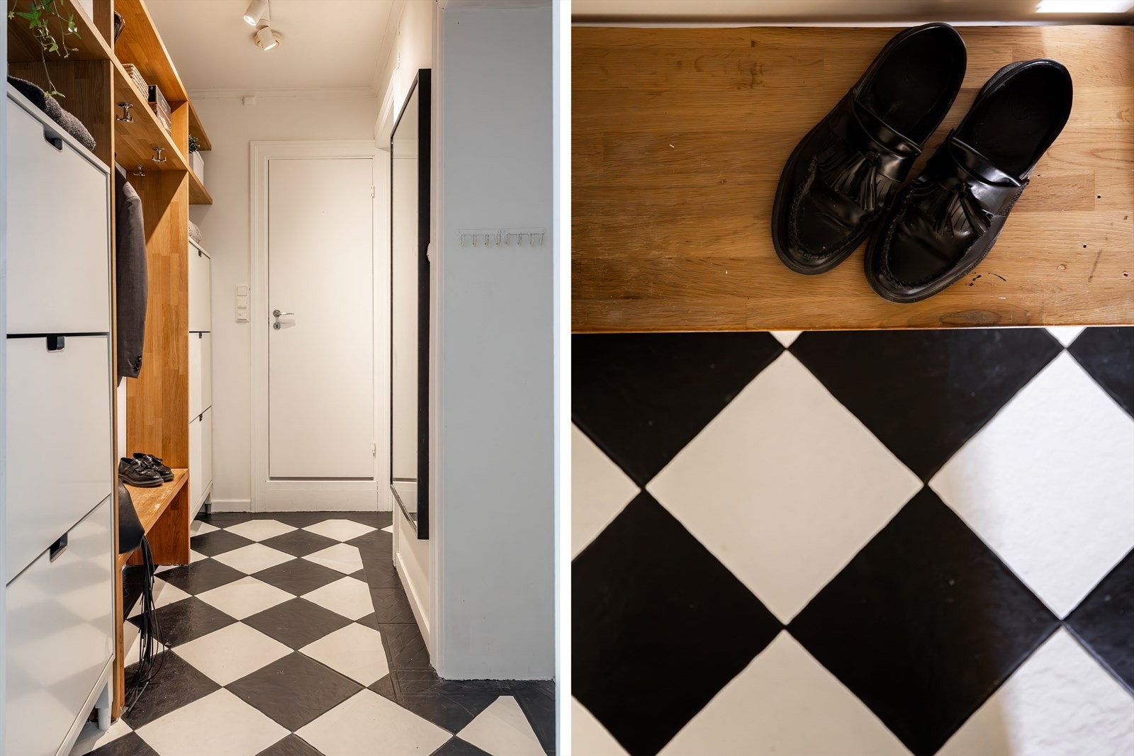 Velutformet og praktisk entré med god plass til oppbevaring av klær, sko og annet. Det er flislagt gulv og god takbelysning, noe som gir et ryddig og funksjonelt førsteinntrykk. Vegger og gulv er malt i 2025. Galleribilde