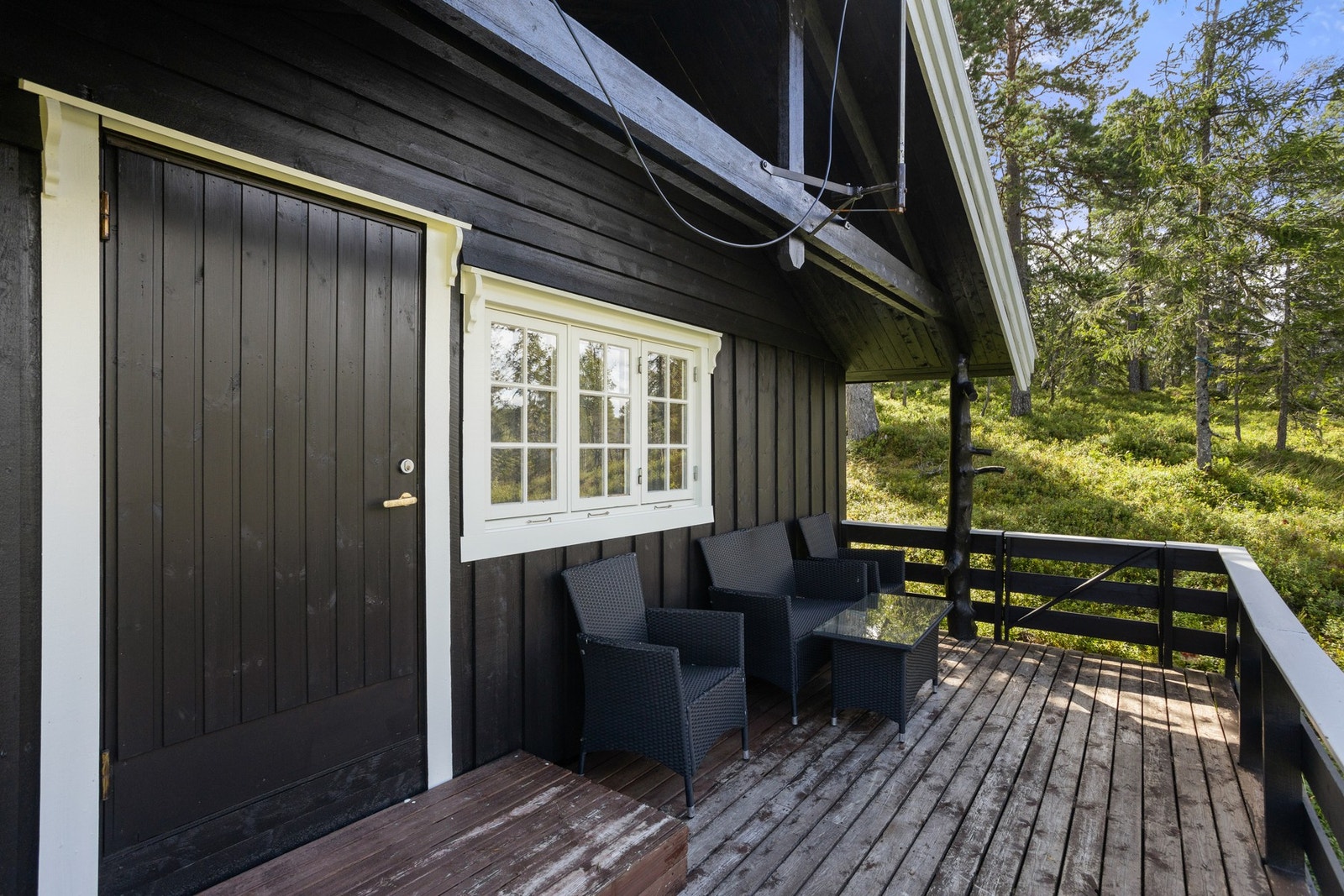 Fra stuen er det dør ut til veranda Galleribilde