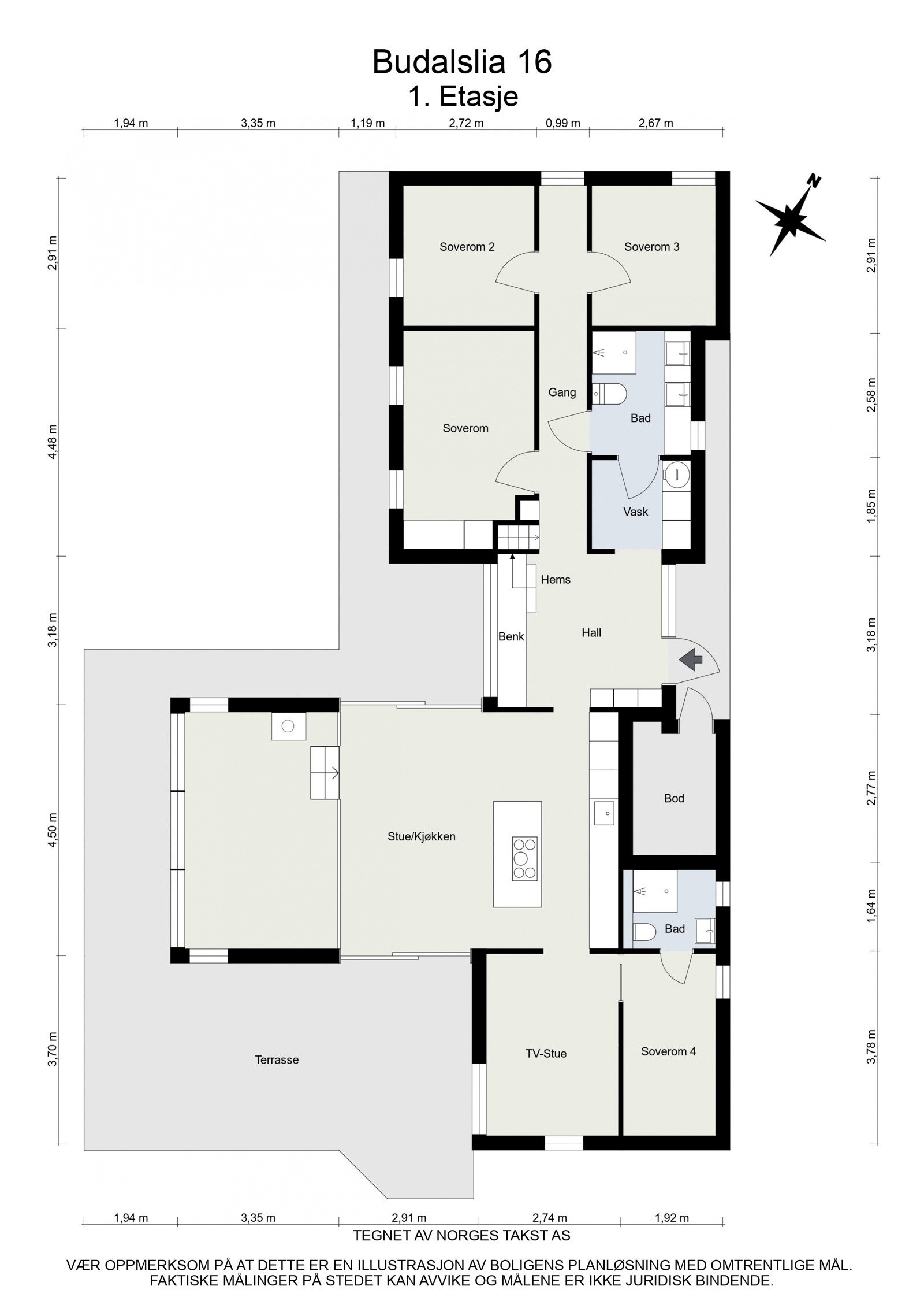 Floorplan letterhead - Budalslia 16 - 1. Etasje - 2D Floor Plan (2) Galleribilde