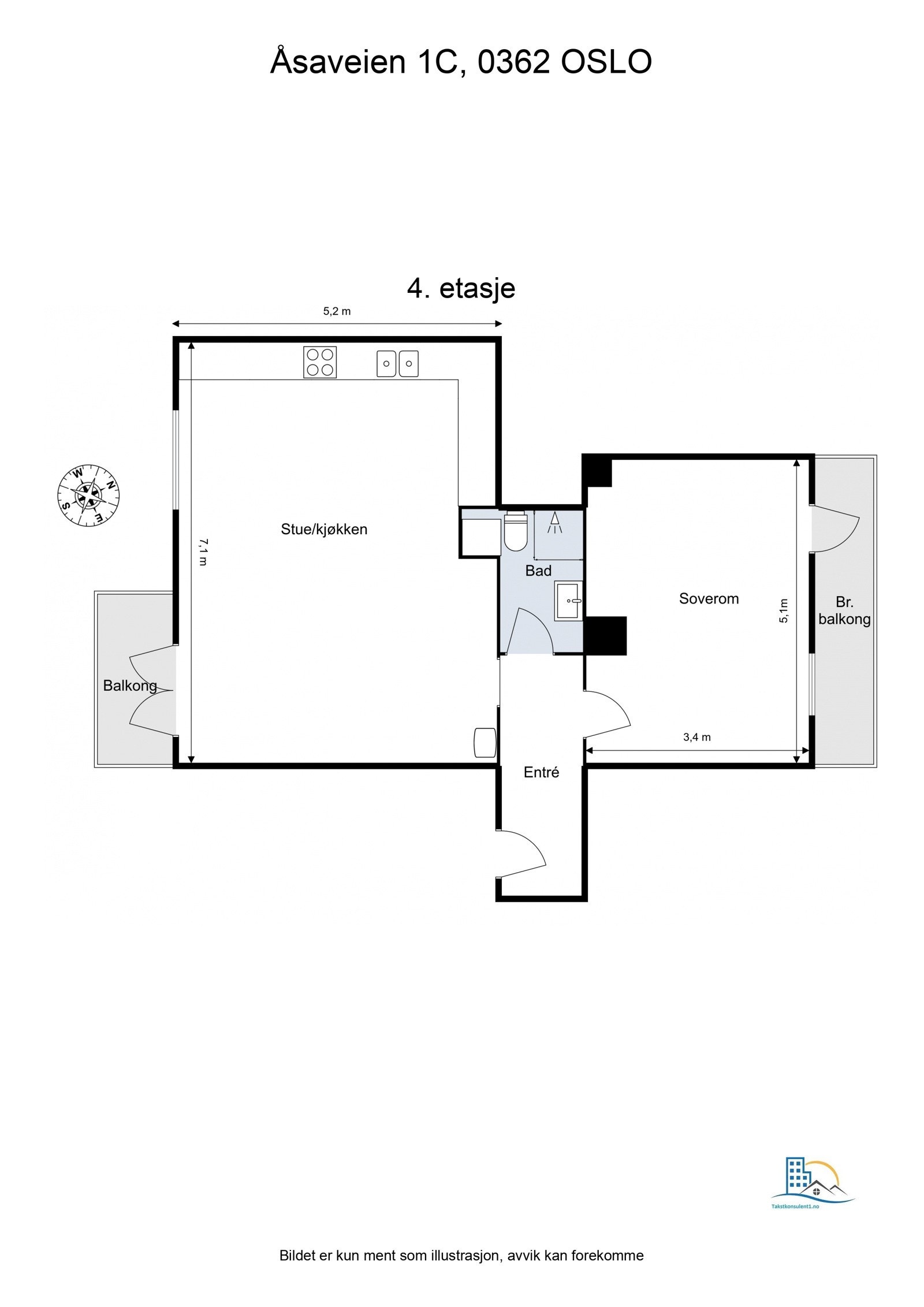 Boligen har meget god størrelse på rommene. Galleribilde