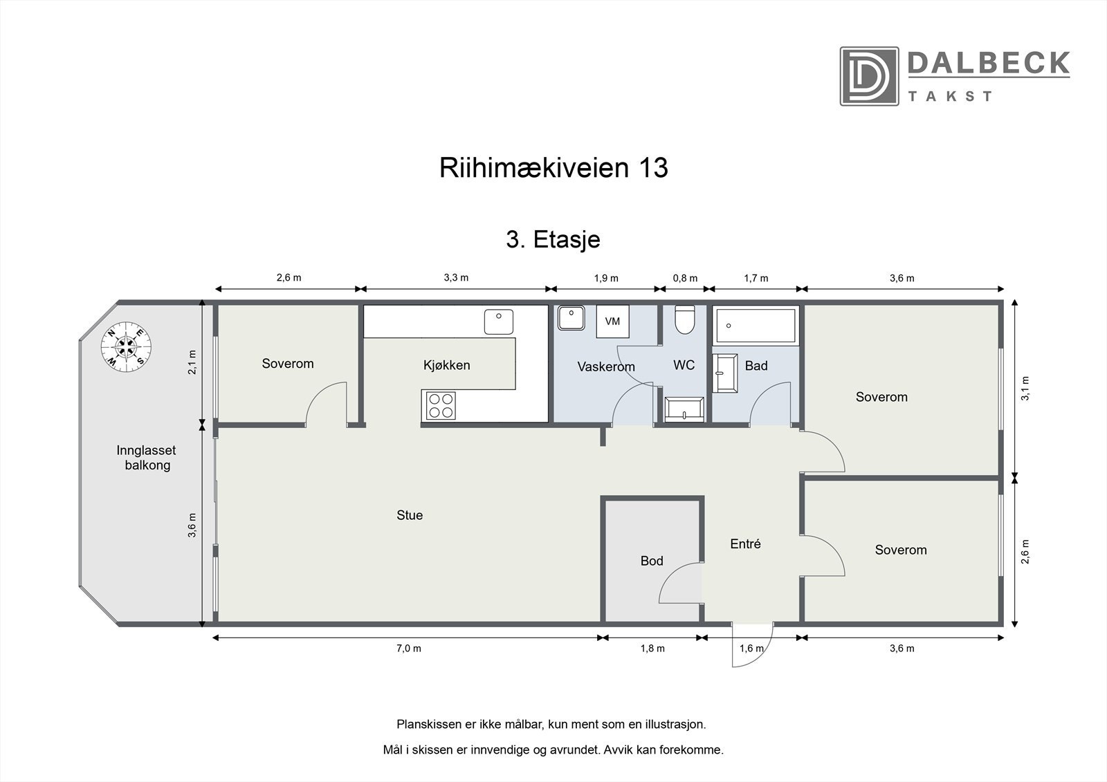 Plantegning - Riihimäkiveien 13, 3. etasje! Galleribilde
