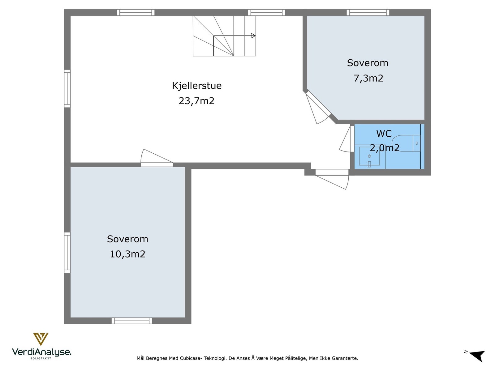 Planskisse - kjelleretasje. Galleribilde