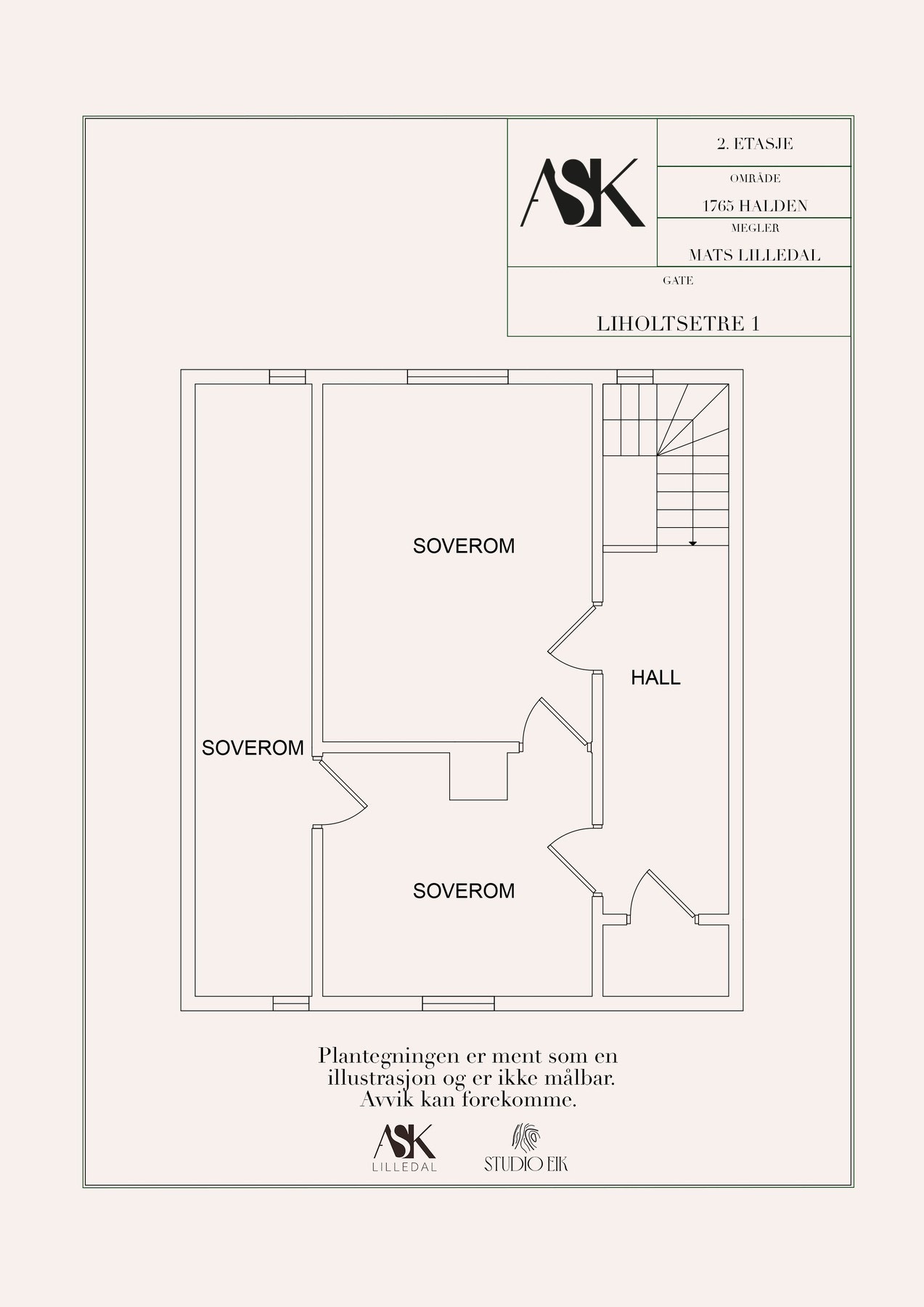 Plantegning hovedhus 2. etasje Galleribilde