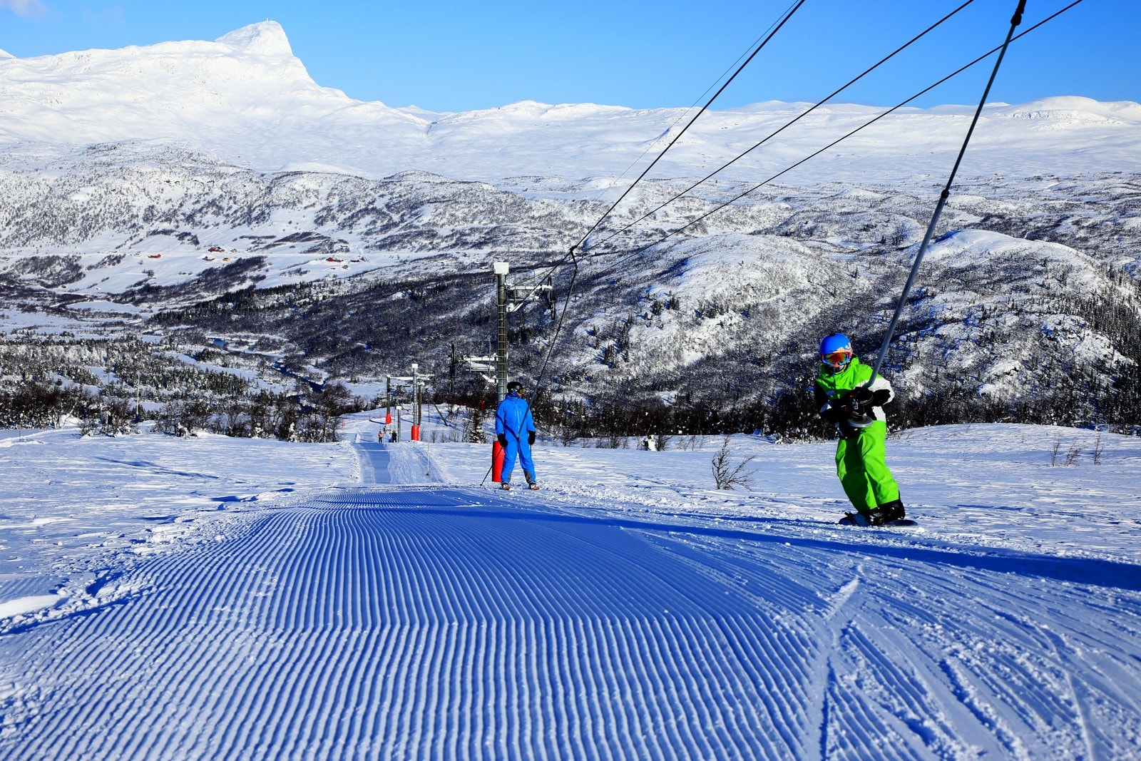 Det er alpinanlegg både i sentrum og i Raudalen (sistenevnte på bildet) Galleribilde