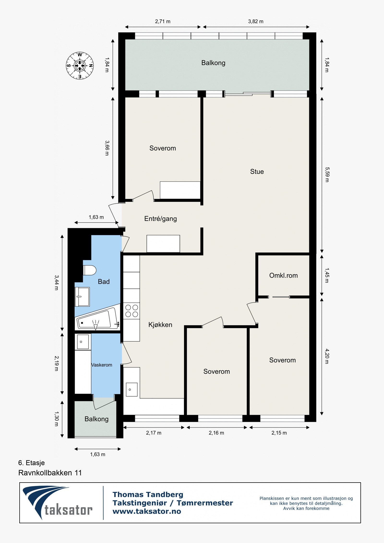 Målsatt plantegning Galleribilde