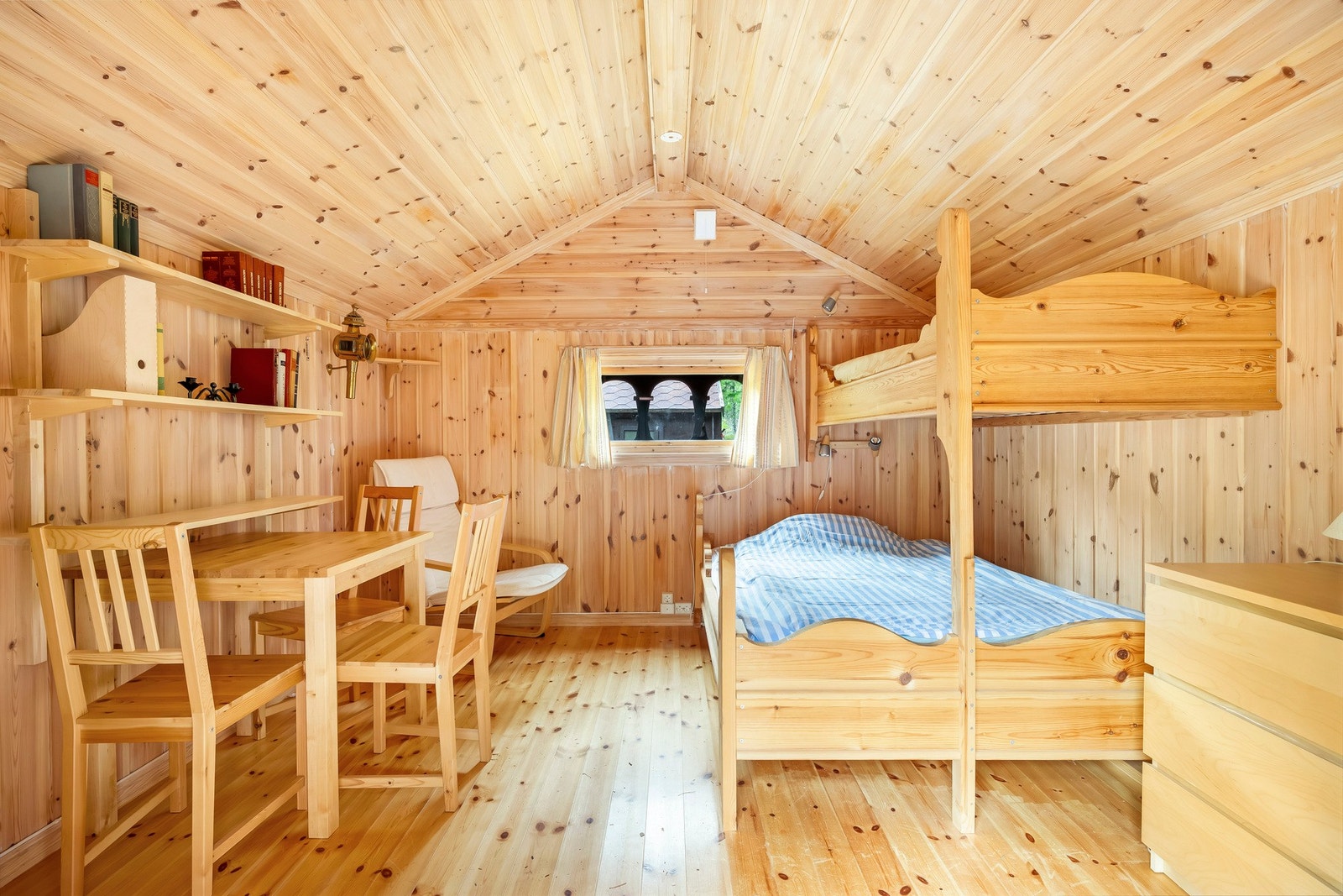 Annekset er perfekt dersom man ønsker å trekke seg litt tilbake! Her er familiekøye, sittegruppe, kjøleskap, samt plass til oppbevaring. Galleribilde