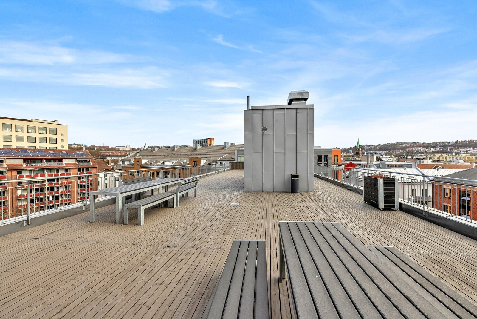 Det er felles takterrasse for alle beboerne i borettslaget. Galleribilde