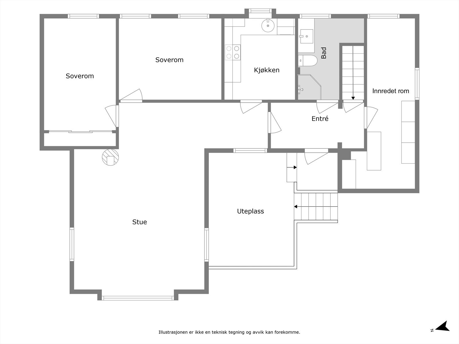 Planskisse 1. etasje Galleribilde