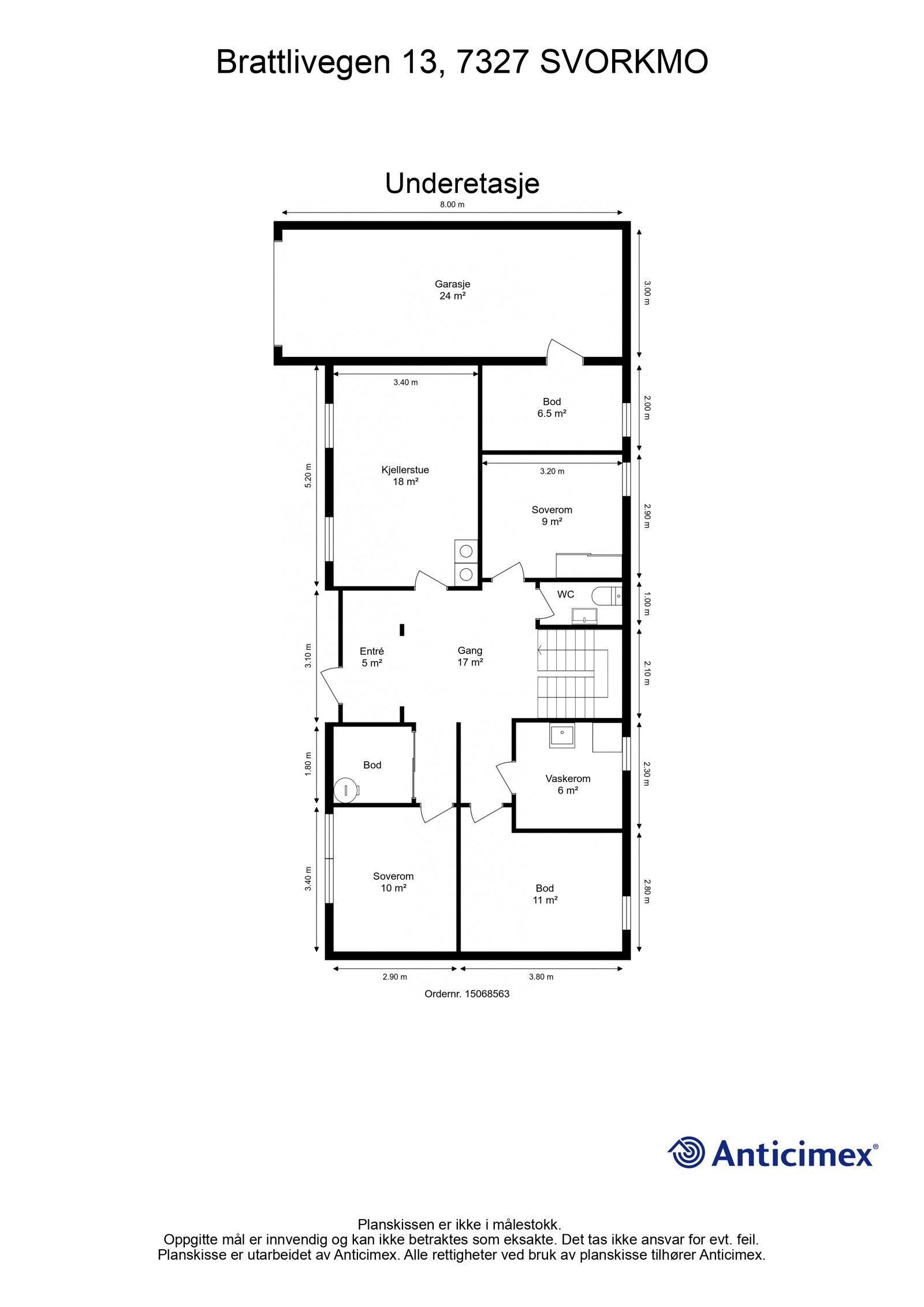 Plantegning - Underetasje. Galleribilde