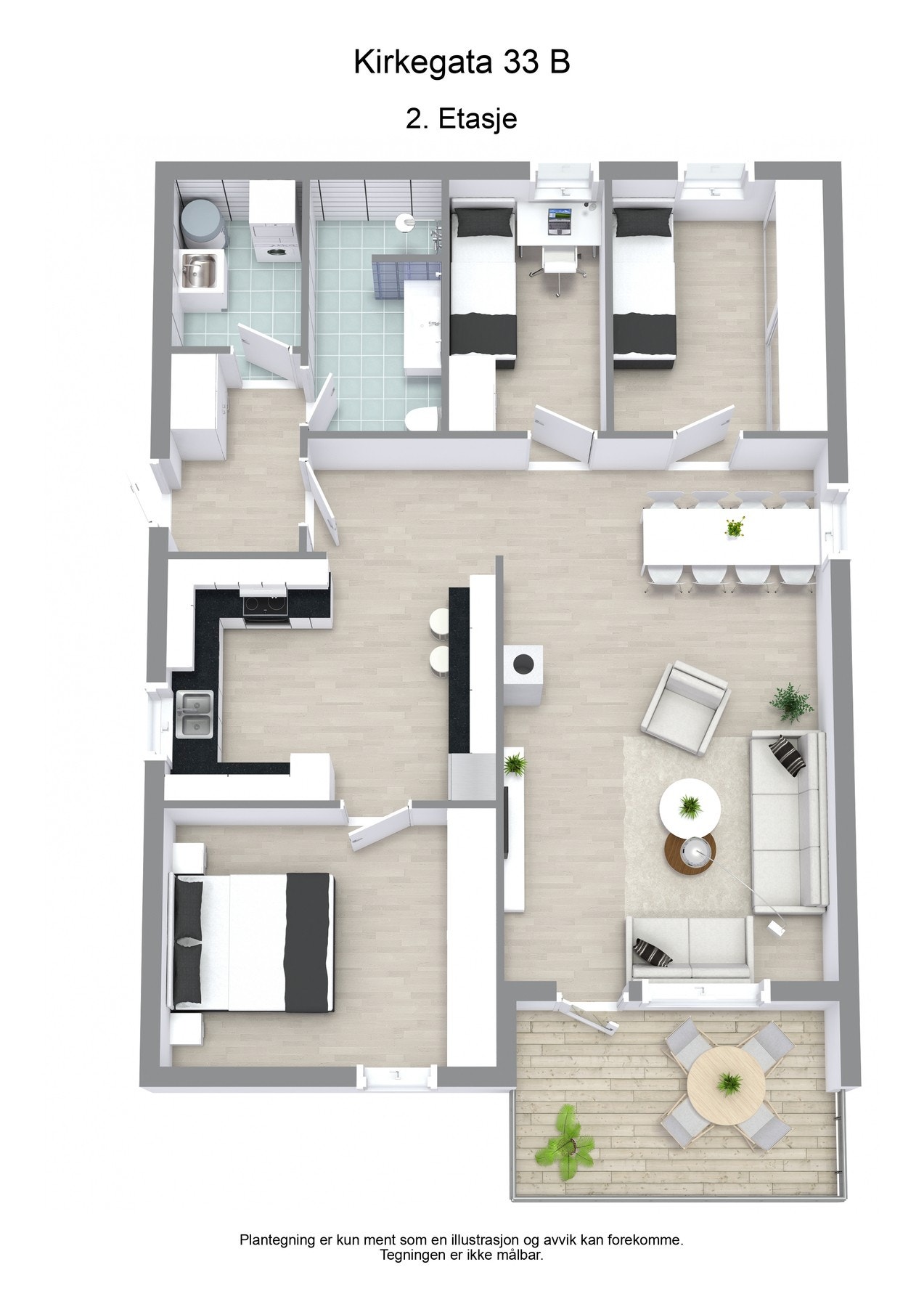 Plantegning (3D). Galleribilde