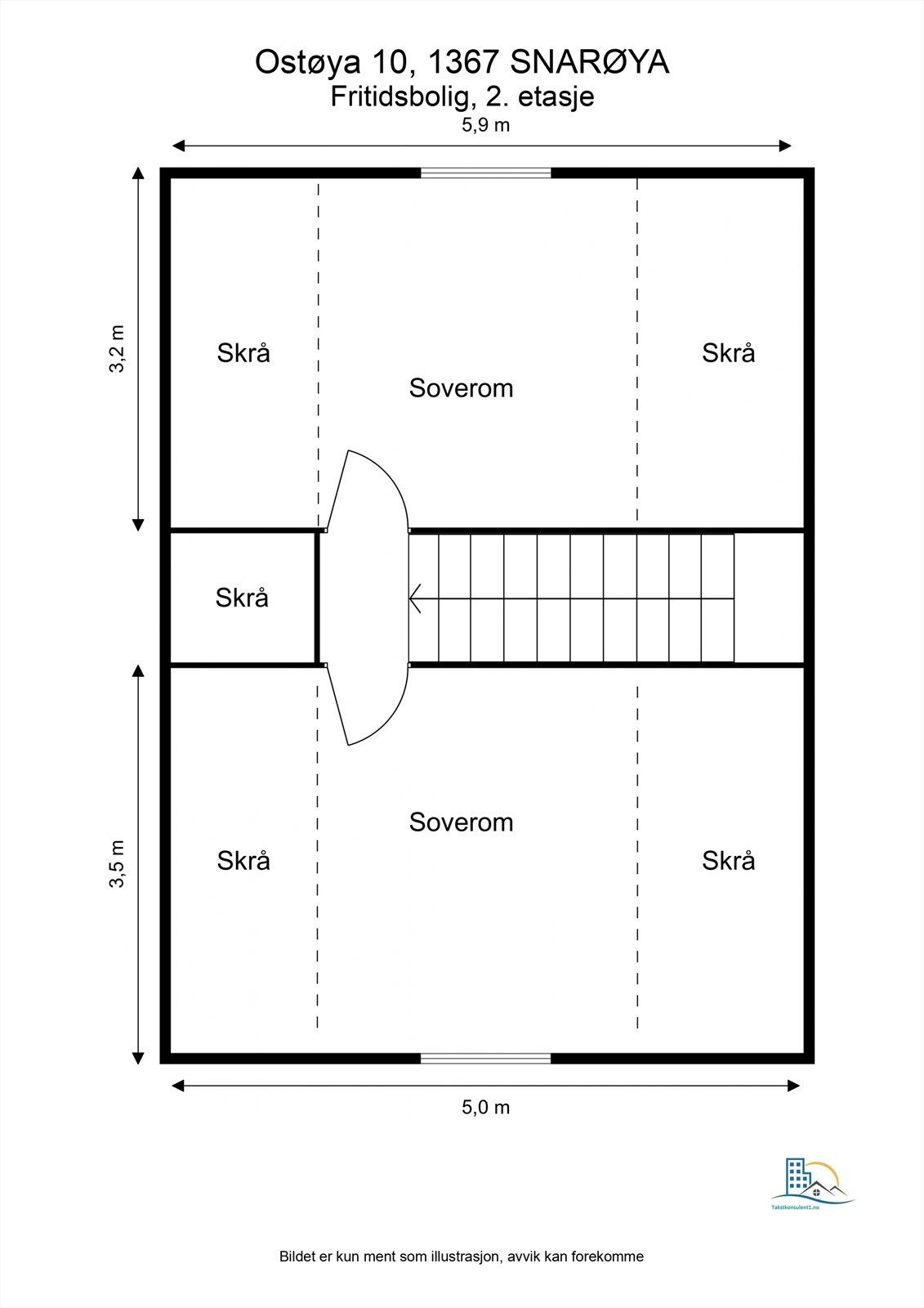 Plantegning - Fritidsbolig - 2. etasje Galleribilde