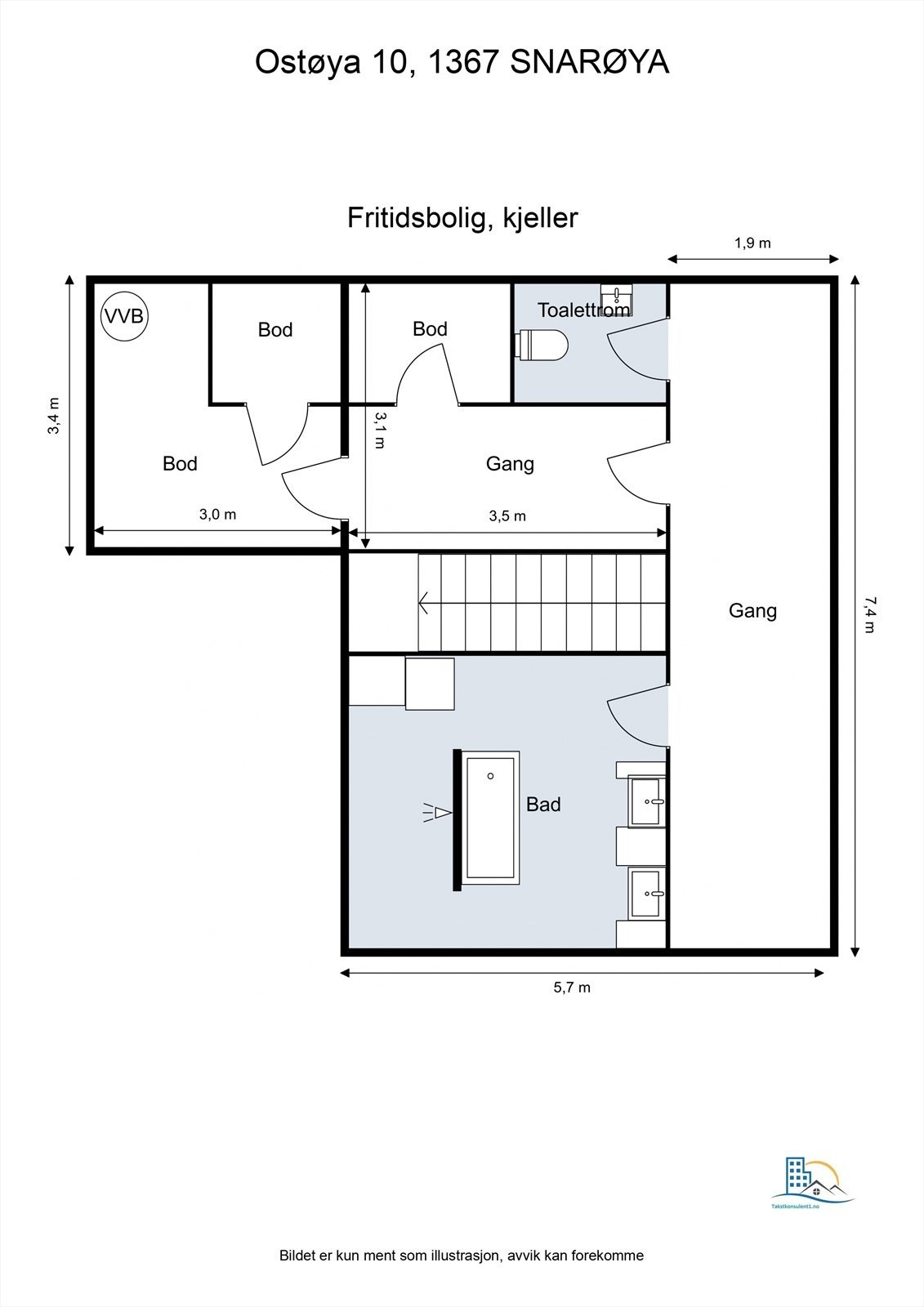 Plantegning - Fritidsbolig - kjeller Galleribilde